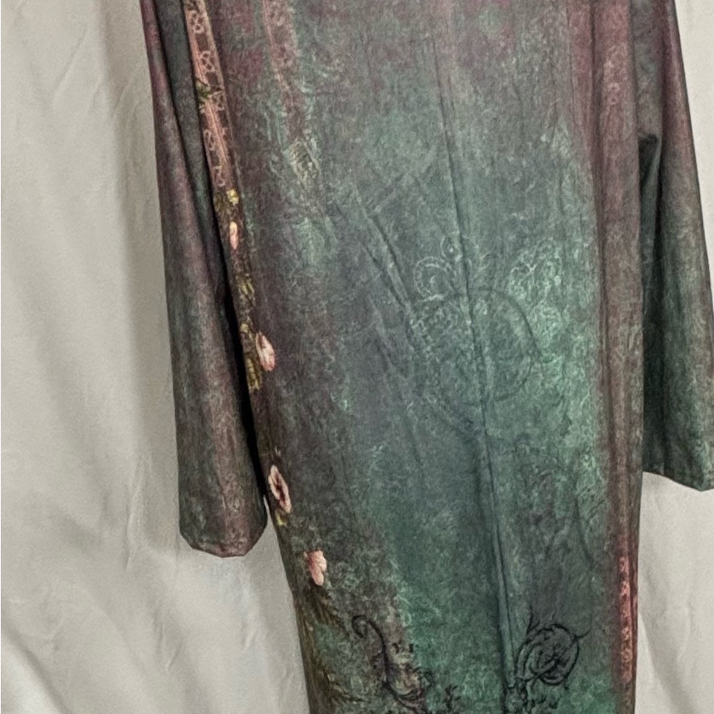 Boho Green Floral Midi Dress. Sz 2X. NWOT. Great Condition. Beautiful! - Picture 4 of 11